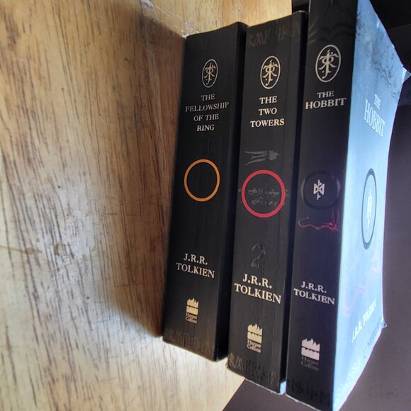"The Lord of the Rings" and "The Hobbit" 3 Paperbacks JRR Tolkien Harper Collins - Picture 1 of 3